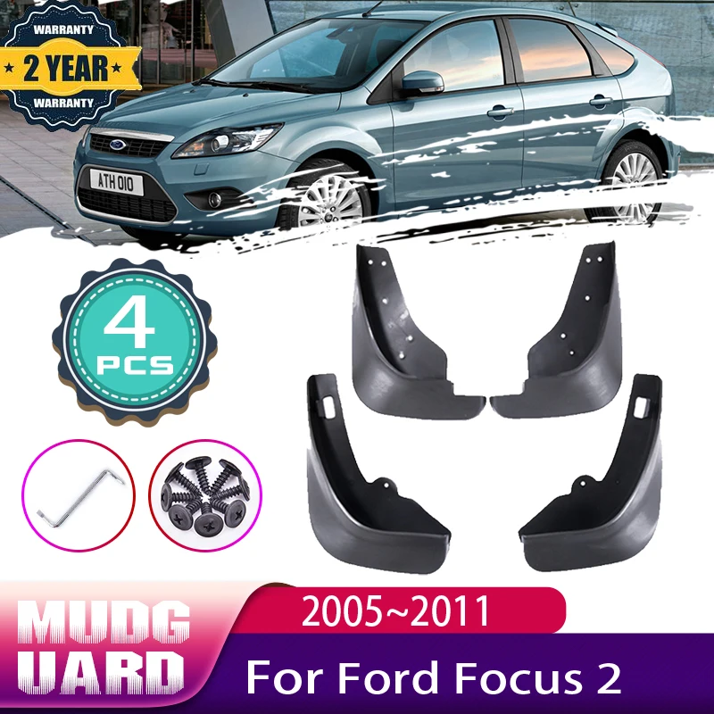 4 PCS Car Mud Flaps for Ford Focus 2 MK2 MK2.5 Hatchback 2005~2011 Mudguard Splash Guards Fender Mudflaps Auto Accessories