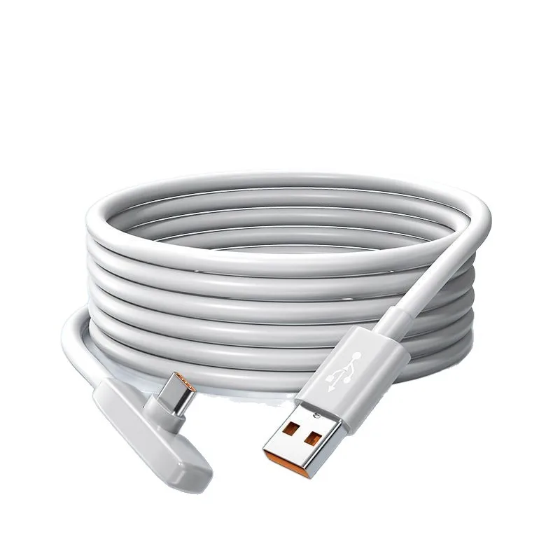 90° Right Angle USB-C Charging Cable, 100W 6A Fast Charging Data Transfer Cord, Portable USB Type C Cable for Samsung Xiaomi