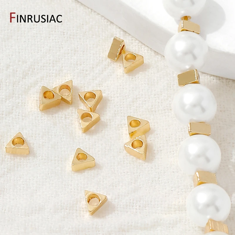 14K مطلية بالذهب النحاس 3 مللي متر خزر عازل ، الخرز فاصل ، المعادن الثلاثي فضفاض الخرز ل قلادة سوار ذاتي الصنع صنع الملحقات