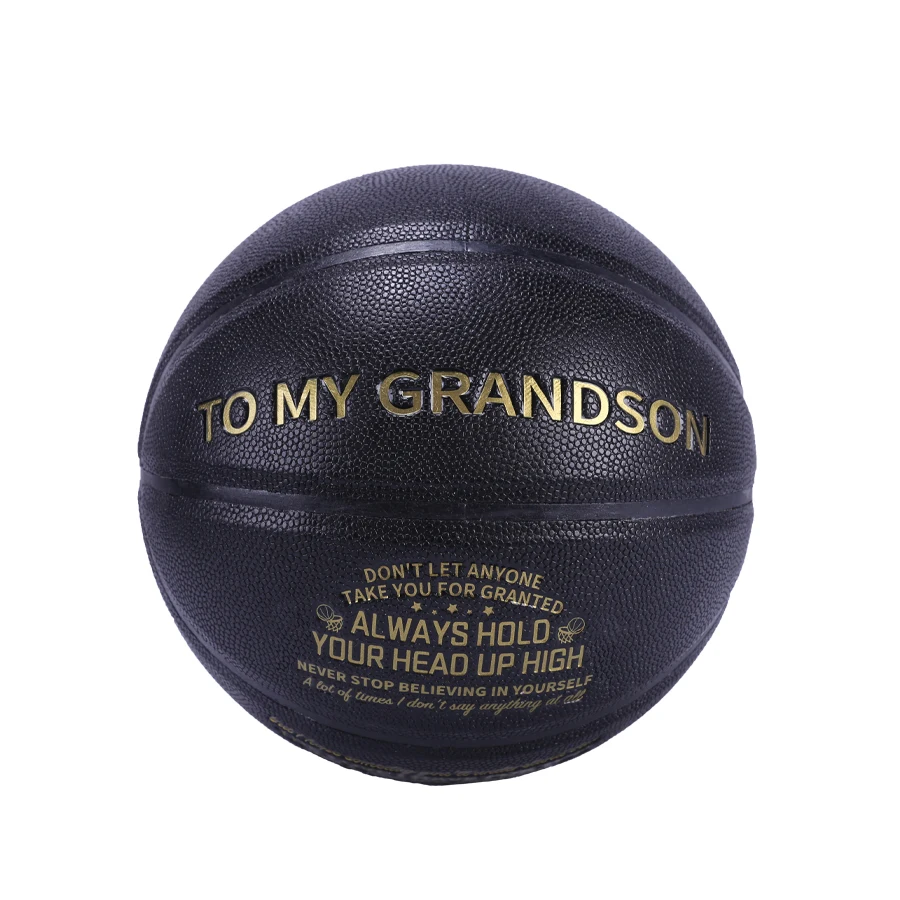 1pc black send grandson basketball PU wear-resistant outdoor sports training basketball (send air cylinder)