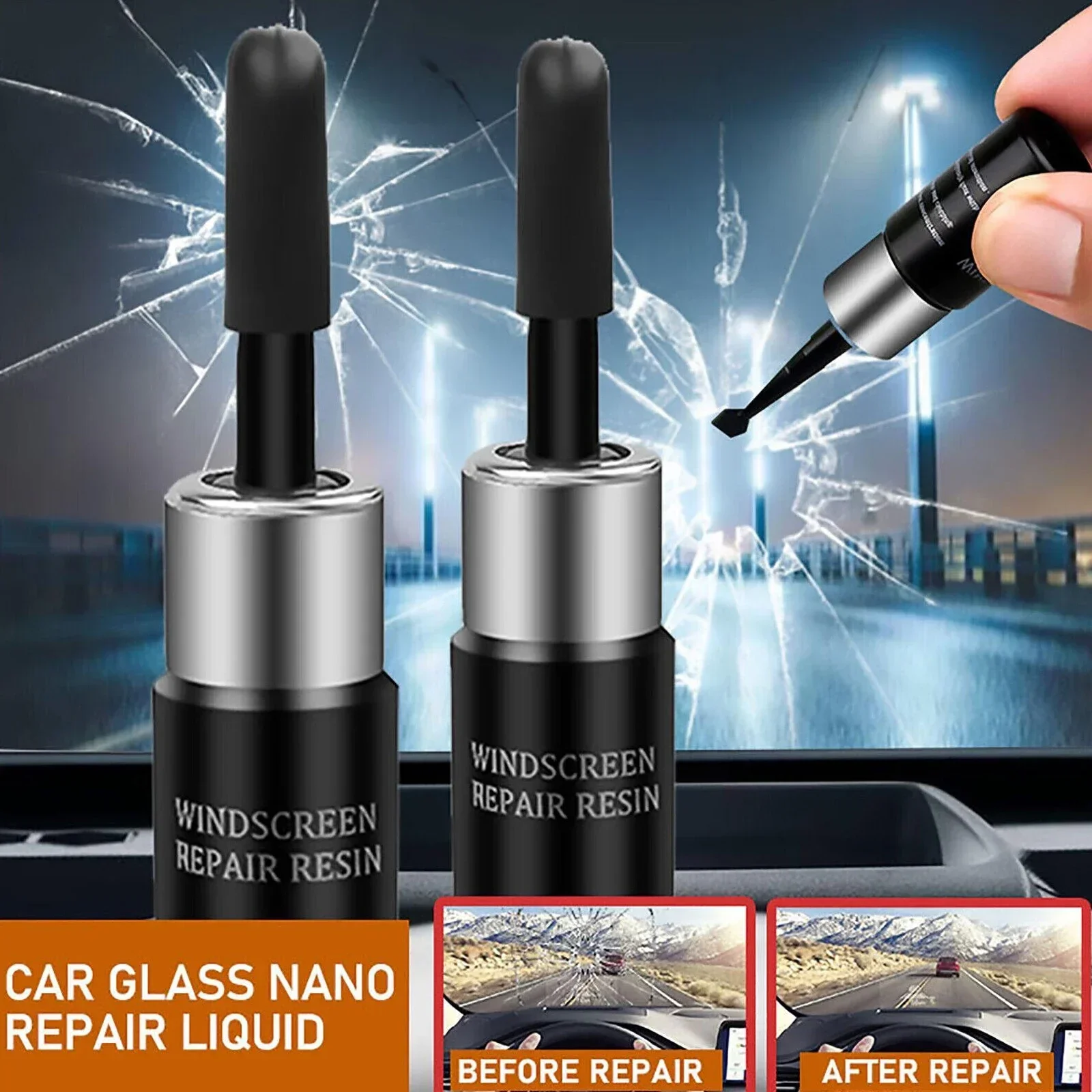 5-1 Pcs Car Glass Scratch Repair Fluid Agent Upgrade Auto Window Cracked Nano Restore Tools Car Accessories Window Repair Kit