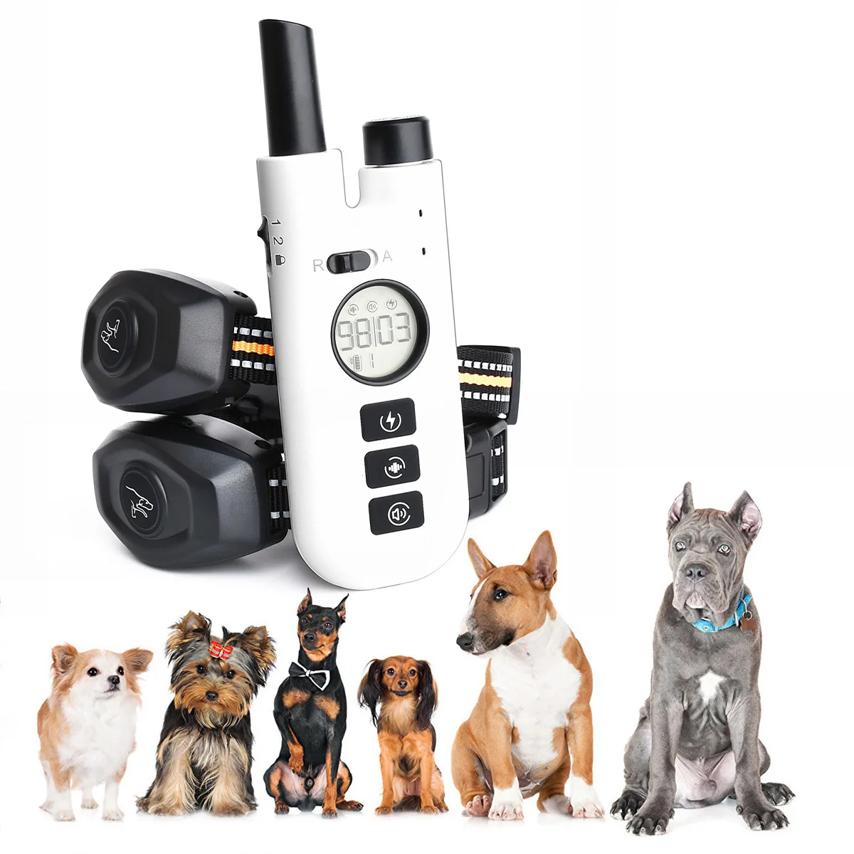 

2-in-1 Dog Training Collar, Dog Bark Collar, Anti Barking Dog Training Collar with Remote, IPX7 Waterproof Rechargeable E-Collar