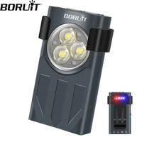 BORUiT V7 LED EDC Keychain Flashlight 1100LM USB-C Rechargeable Mini Torch with Clip Magnet Red UV Light Camping Pocket Lantern