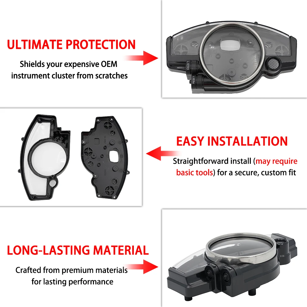 Velocímetro tacômetro medidor caso capa se encaixa para yamaha yzf r1 2004 2005 2006 yzf r6 2006 - 2012 2013 2014 instrumento escudo