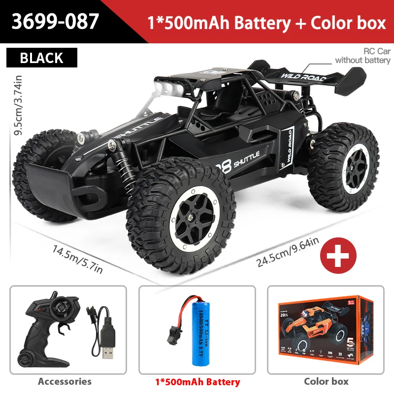 1:16 Hoge snelheid off-road legering RC auto's Politie Truck Jeep met muziekgeluid en LED-verlichting 2.4G Afstandsbediening Auto's Buitenspeelgoed