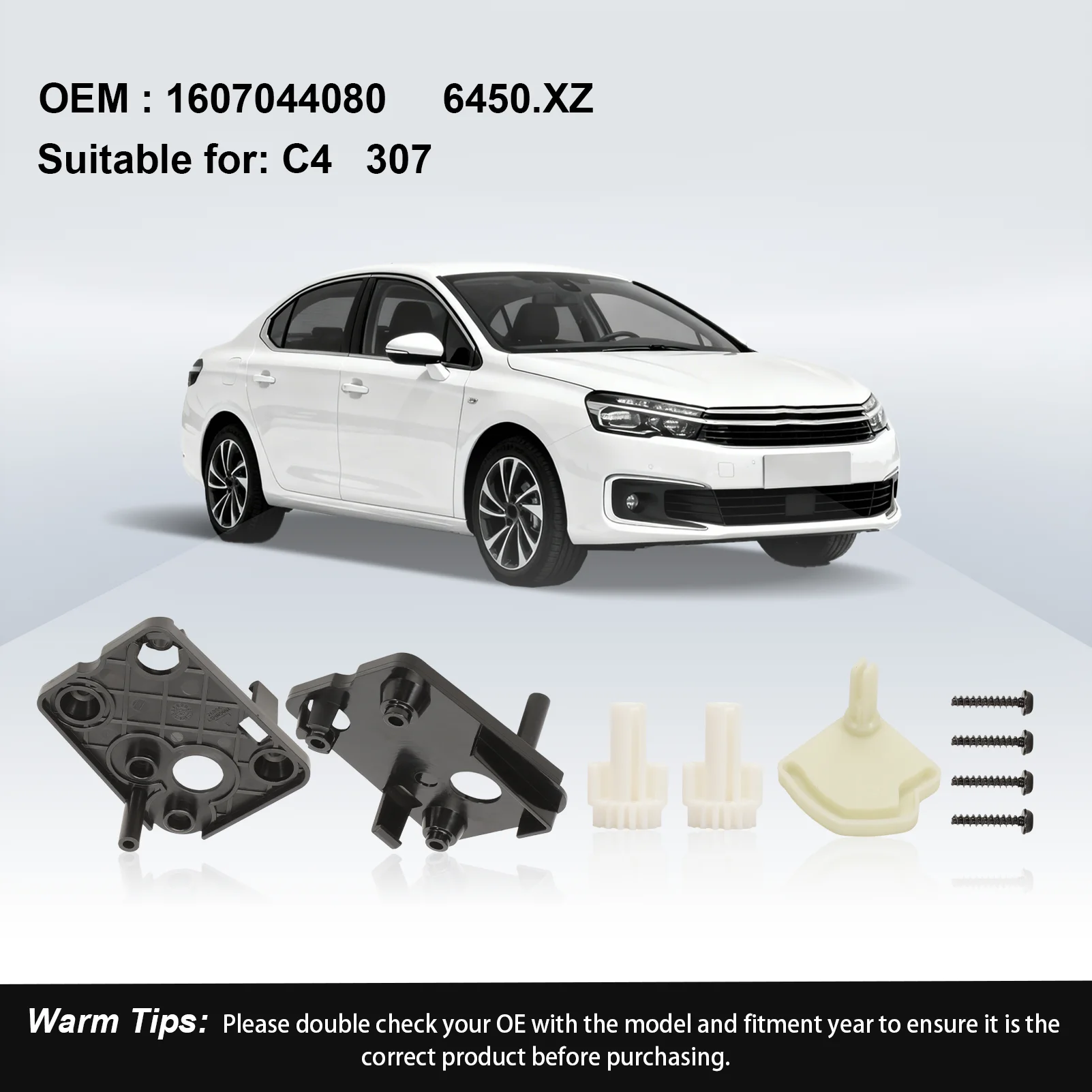 For PEUGEOT 307 CITROEN C4 1607044080 Air Conditioning Heater Flap Repair Kit Dual Zone Climate Control 6450.XZ