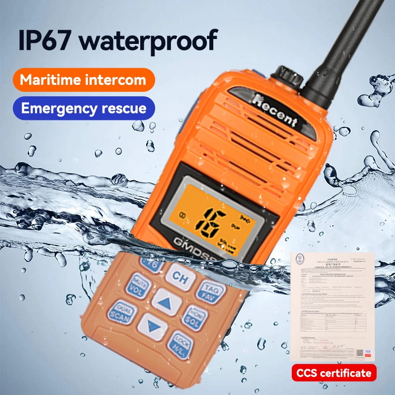 RECENT RS-35M GMDSS VHF transceiver handheld mobile marine radio RS35M Waterproof wireless Portable Two Way Radio Walkie Talkie