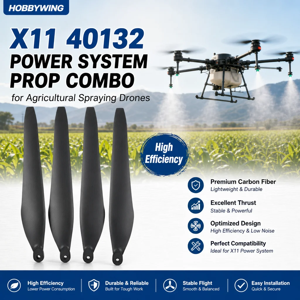 

Hobbywing X11 40132 Carbon Fiber Power System Motor Propeller Combo for Agricultural Spraying Drones