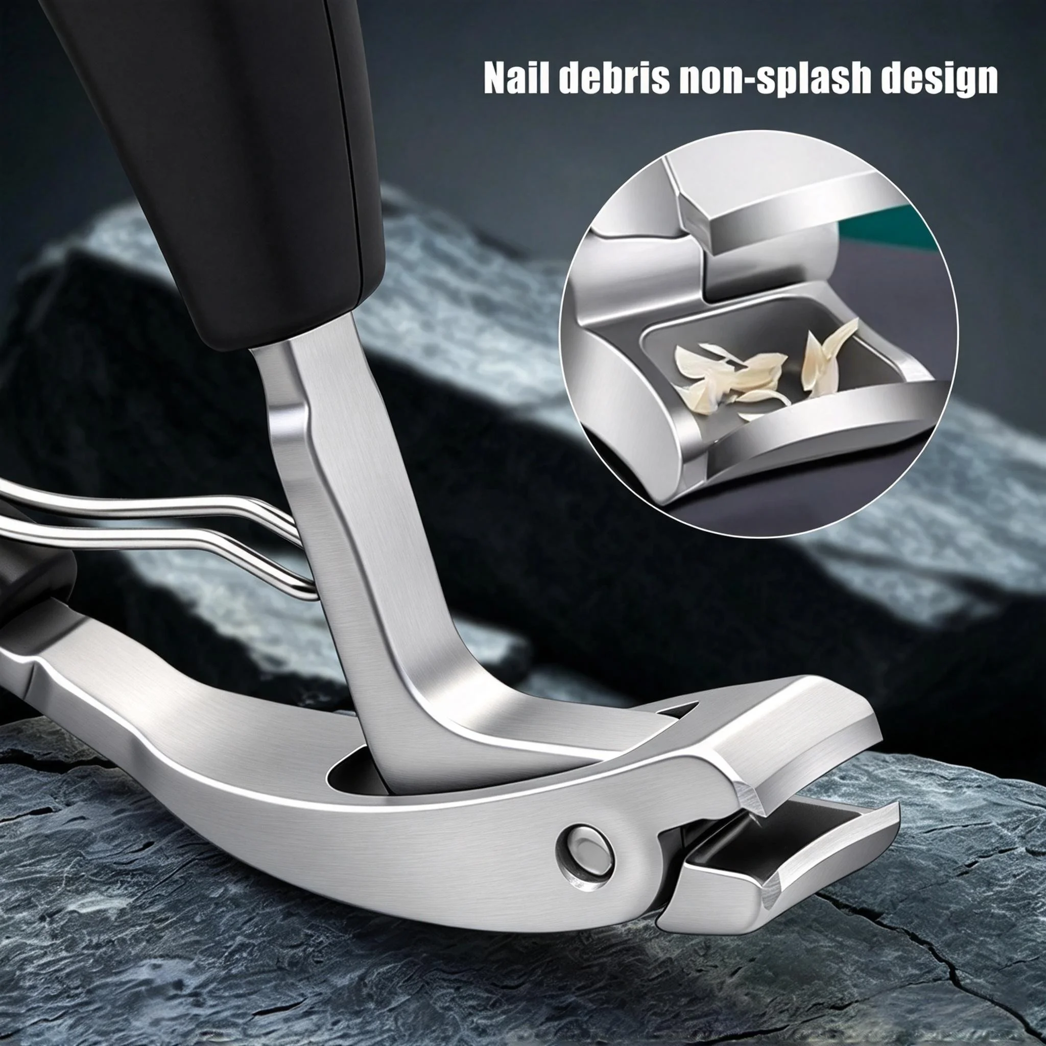 NEW 2Pcs Stainless Steel Nail Clipper Set—Specially For Thick And Hard Nails, Splash-Proof, Durable And Fine Nail Care Tool