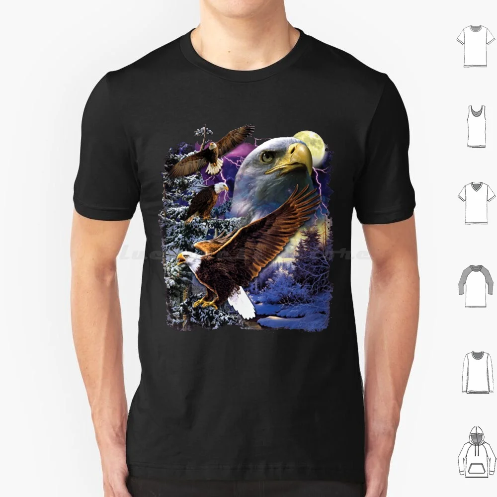 American Bald Eagle In The Wild T Shirt Big Size 100% Cotton Eagle Bald Eagle Hawk Falcon Bird Bird Of Prey America Hunting