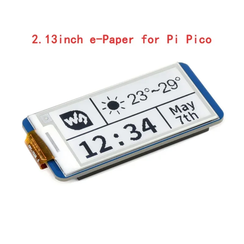 E-Paper Eink Display Screen Module, Breakout Escudo HAT para RPI Raspberry Pi, Pico H WH RP2040 Placa de Expansão, 2.13 ", 250X122