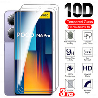 3Pcs Full Cover Glass For Xiaomi Poco M6 Pro 4G Screen Protector Tempered Glass PocoM6Pro PocoM6 M 6 Pro Pocco Poxo Little M6Pro