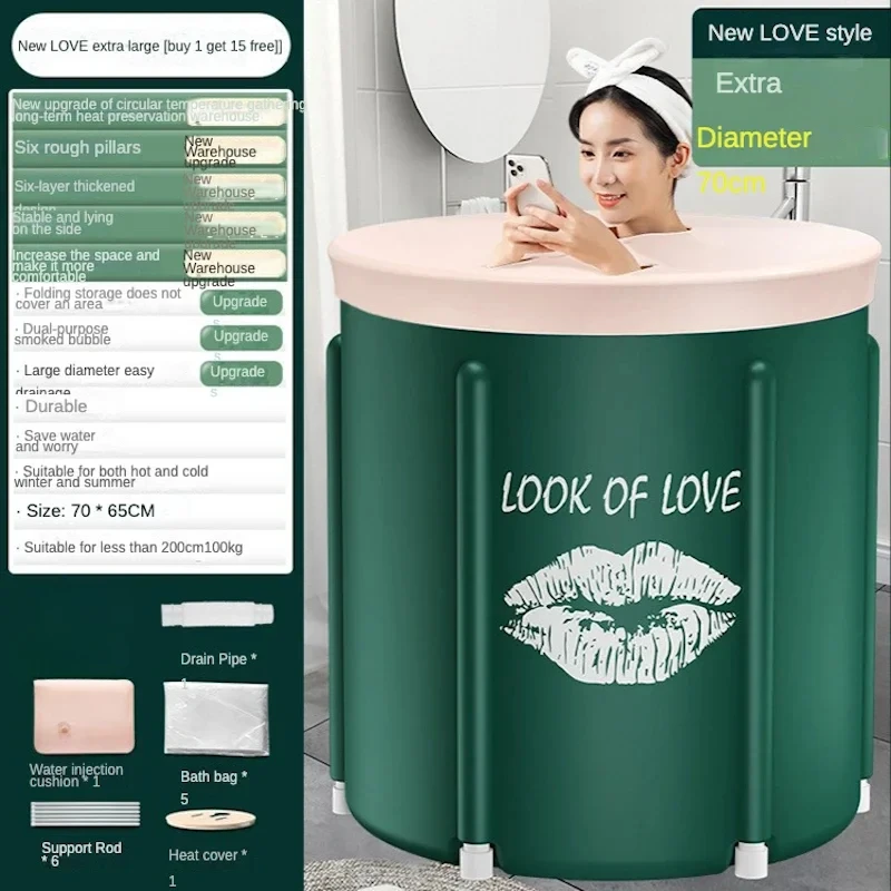 Portable Folding Bathtub for Adults, Bidet, Body Large Bathtub, Thick Shower Barrel, Available, Foldable Tub, SPA, Adult