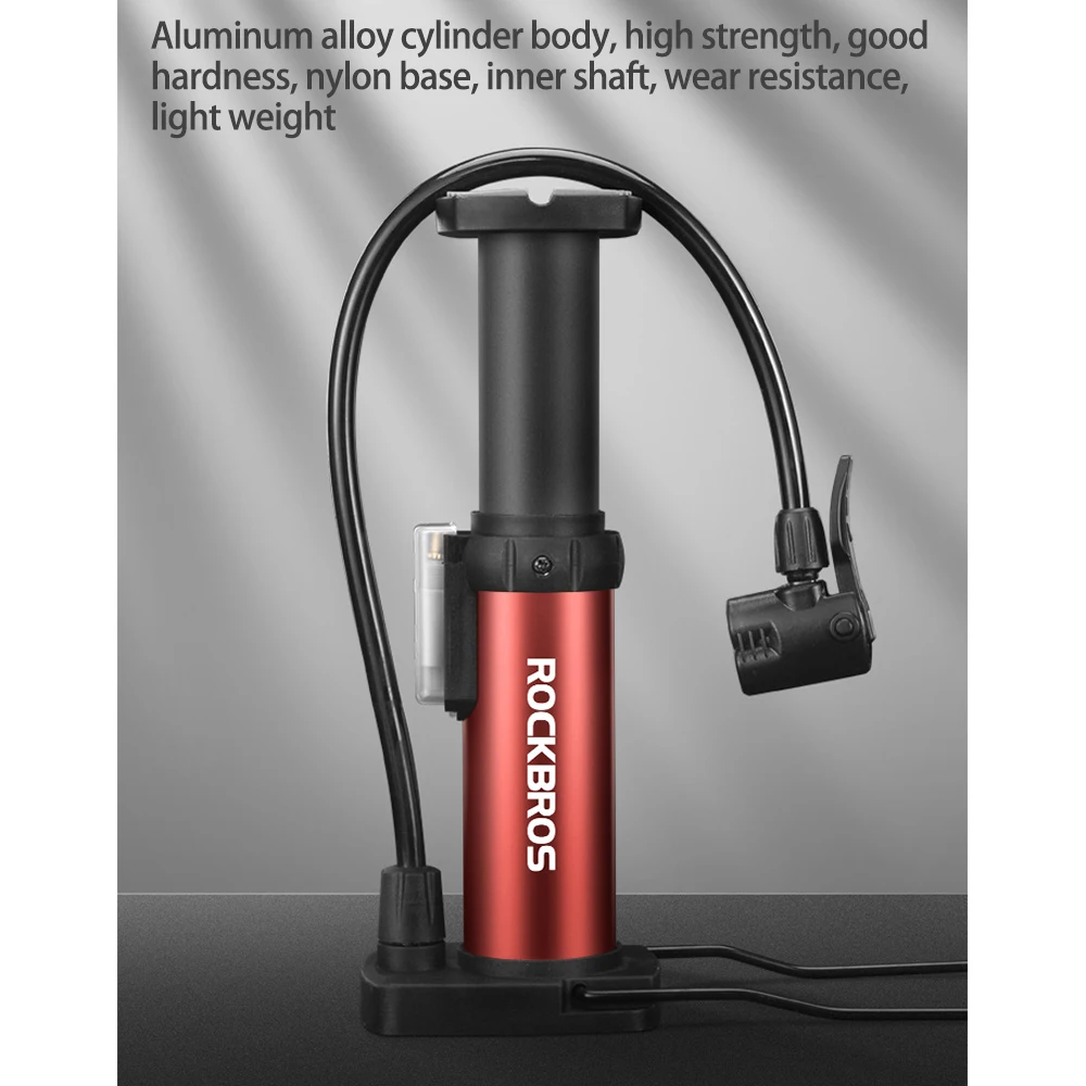 ROCKBROS Fahrradpumpe Tragbare Mini Leichtgewichtige Schnelle Fahrrad-Luftpumpe MTB Mountainbike-Pumpe 100PSI Inflator Fußpumpe – Detail 11
