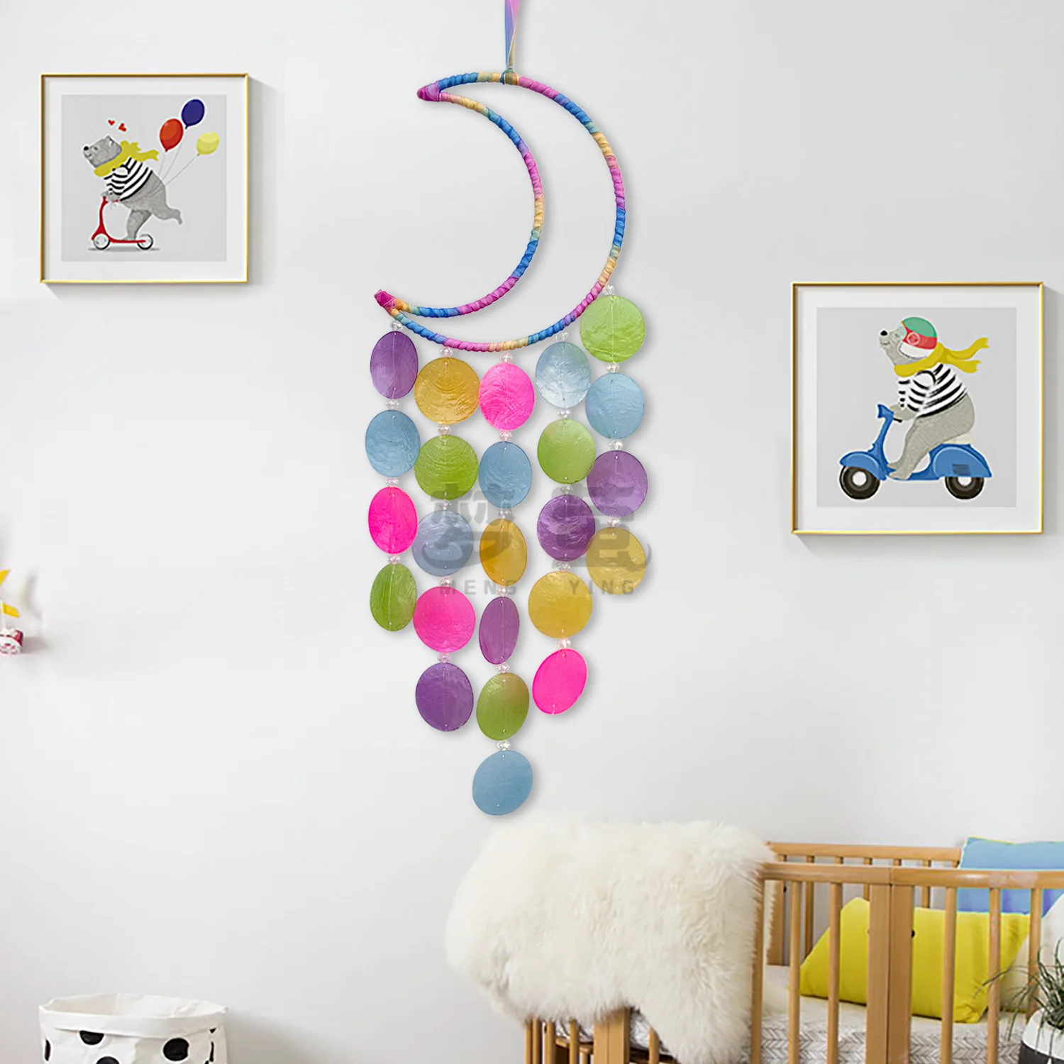 Dream catchers Moon Dream catcher Handmade Feathers Wall Hangings Craft Home Decoration Wind Chimes Dream Catcherser