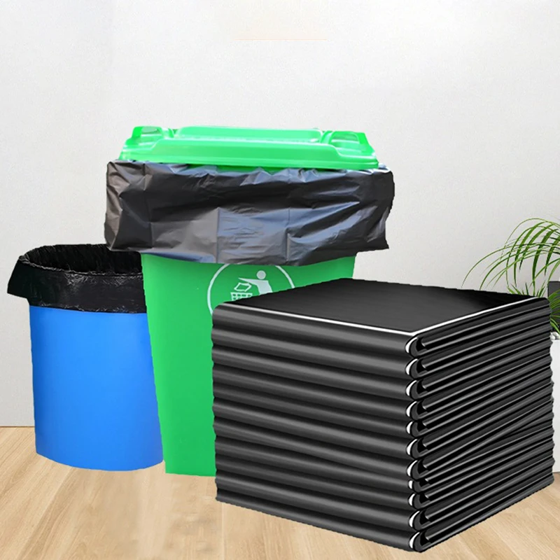 Large sized garbage bag commercial thick black catering hotel garbage bag sanitation bin property large capacity plastic bags