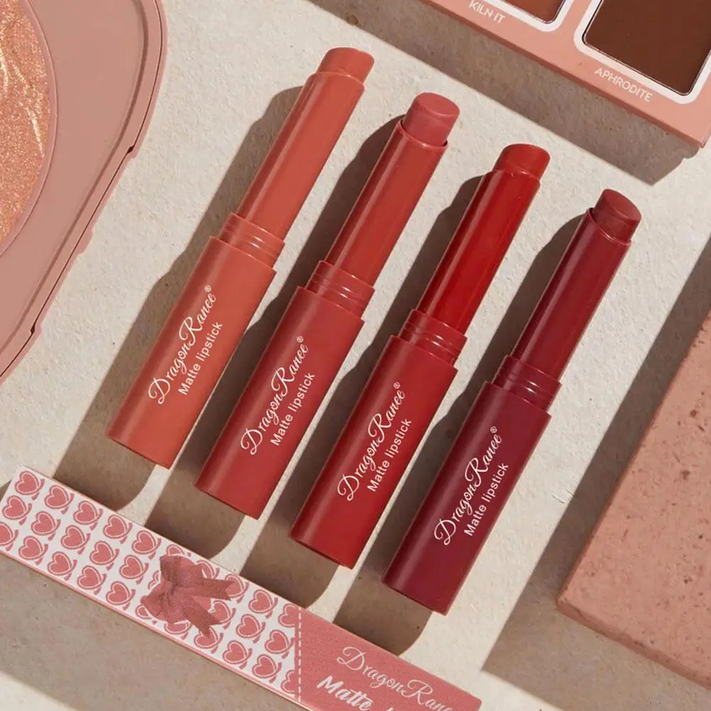 Dragon Rance-lápiz labial de estrella, 12 colores, marca Sexy, terciopelo mate, brillo de labios, pasta de frijol desnudo, taza antiadherente duradera, Blam