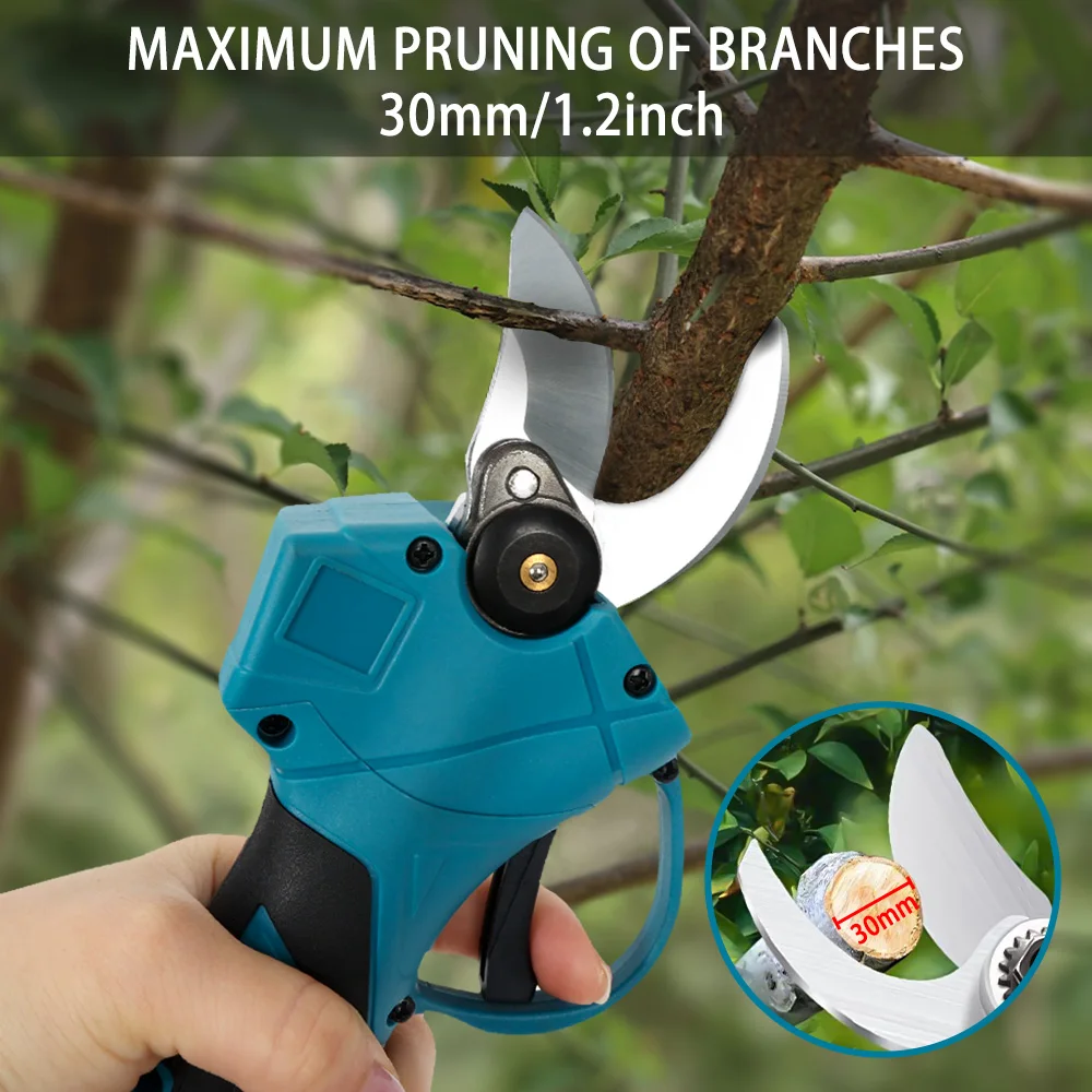 30mm Brushless Electric Pruner Shear Cordless Garden Fruit Tree Bonsai Pruner Branches Cutter Power Tool For Makita 18V Battery