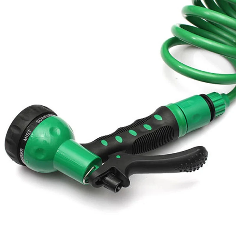 

FO-Flexible Coiled Spiral Garden Car Washing Clean Water Hose With Spray Nozzle For Household Car Wash Garden Water