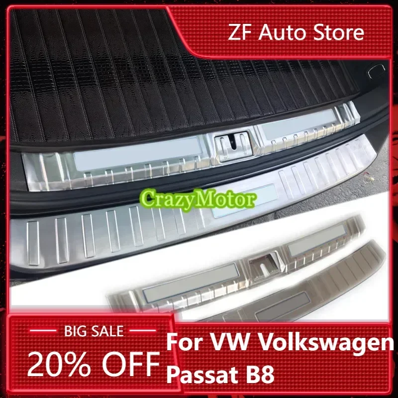 

For VW Volkswagen Passat B8 2017-2022 5-door Wagon Stainless Rear Trunk Inner Outer Bumper Plate Protector Guard Cover Kit