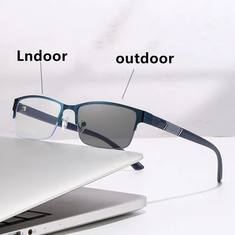 1 Paire de Lunettes de Lecture Progressives Multifocales 2026 Nouveauté Homme Femme Demi-Monture Photochromiques Polyvalentes pour Lecture en Extérieur