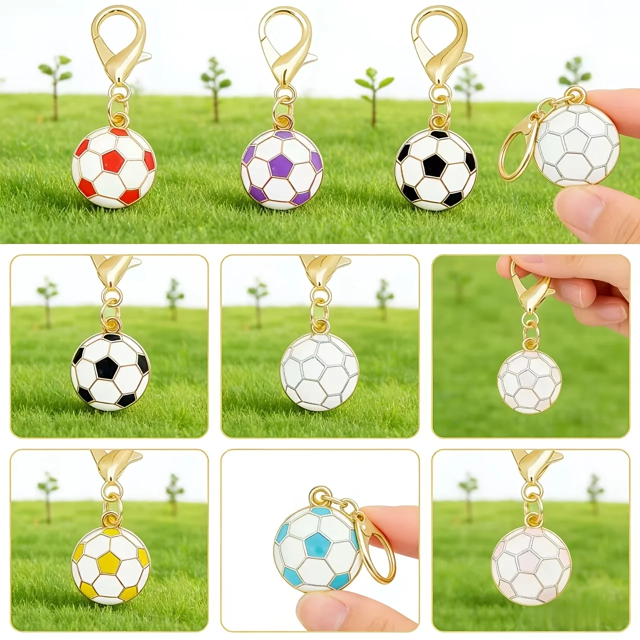 Colorful Keychains Featuring Soccer Theme, Lightweight And Durable Key Rings,The Best Gift for Soccer Enthusiasts(1.18x0.51inch)