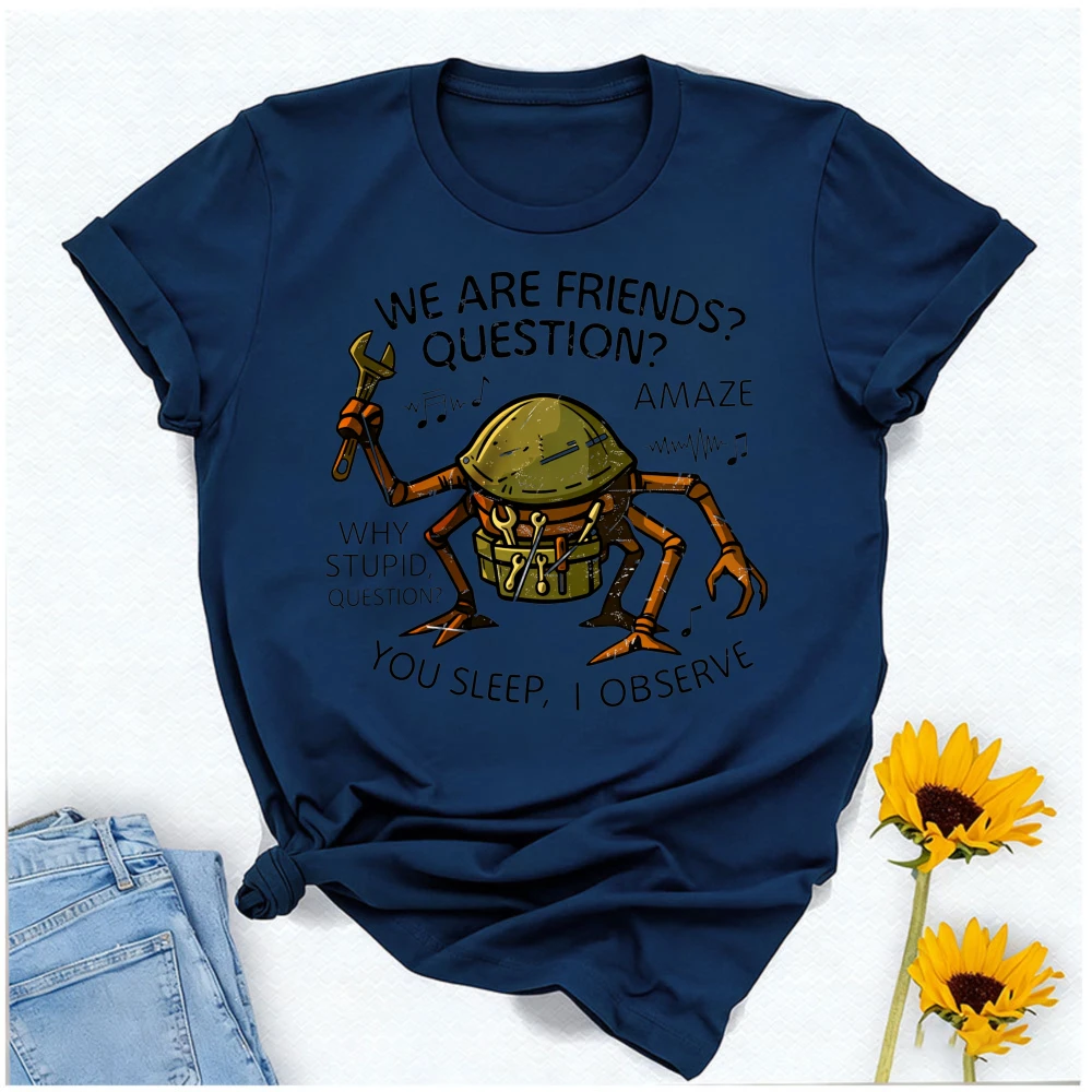 Amaze Project Hail Mary Inspired Tee We Are Friends Question Funny Sci-Fi Alien Shirt Space Reader Gift Hipster Street Fashion