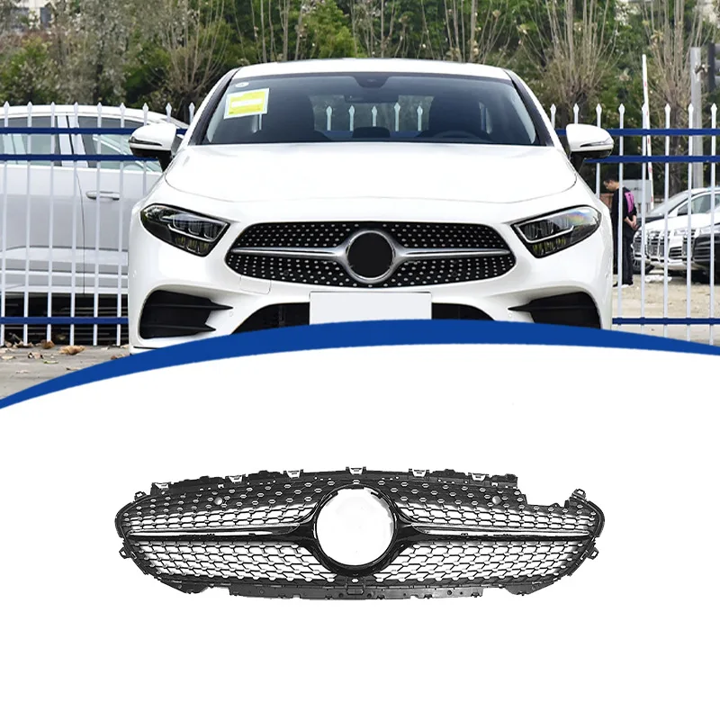 

Для Mercedes CLS C257 2019-2021: Передняя решетка радиатора в стиле Star, глянцевый черный цвет, комплект обвеса