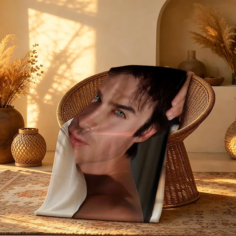 Actor Ian Somerhalder Throw Short Plush Throw Blanket Soft Skin-Friendly Multi-Scene Home Office