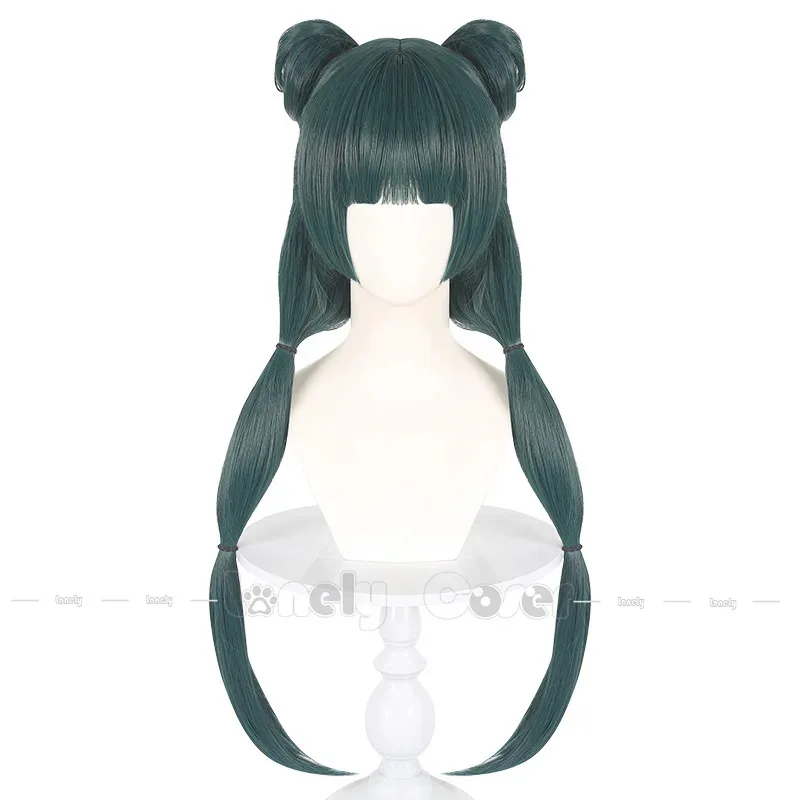 Maomao شعر مستعار تأثيري أنيمي يوميات الصيدلي الشعر الأخضر الداكن Hanfu نمط Kusuriya no Hitorigoto دبابيس الشعر + غطاء شعر مستعار الفتيات #3