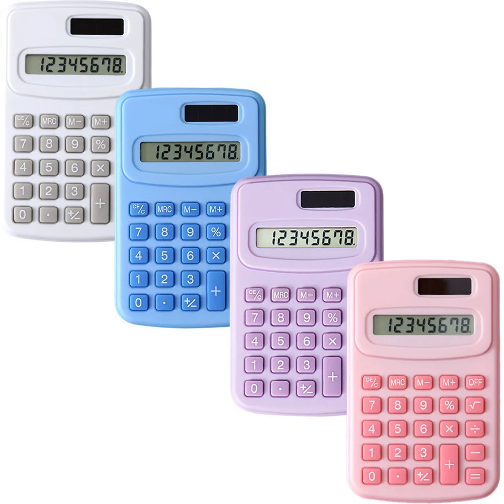 4Pcs Compact Pocket Calculator Portable Calculator for Students Office School Counting Tool