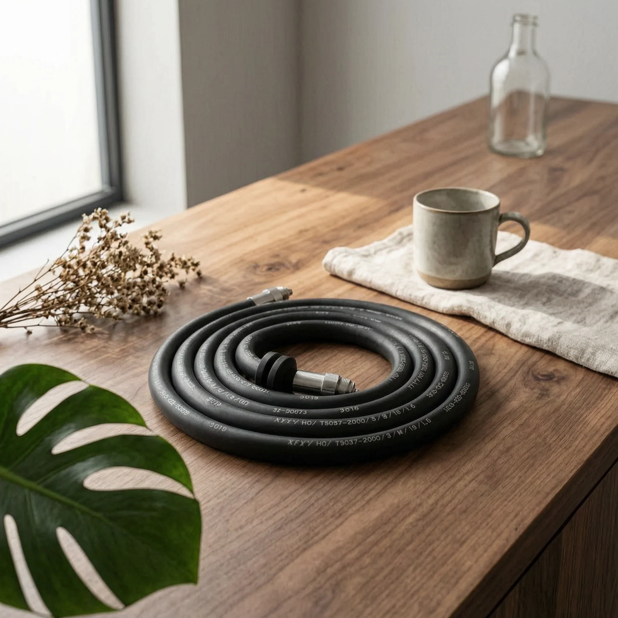 High Performance Coiled Vapor Recovery Hose Leak Proof Fuel Supply Hose with Fittings for Fuel Stations