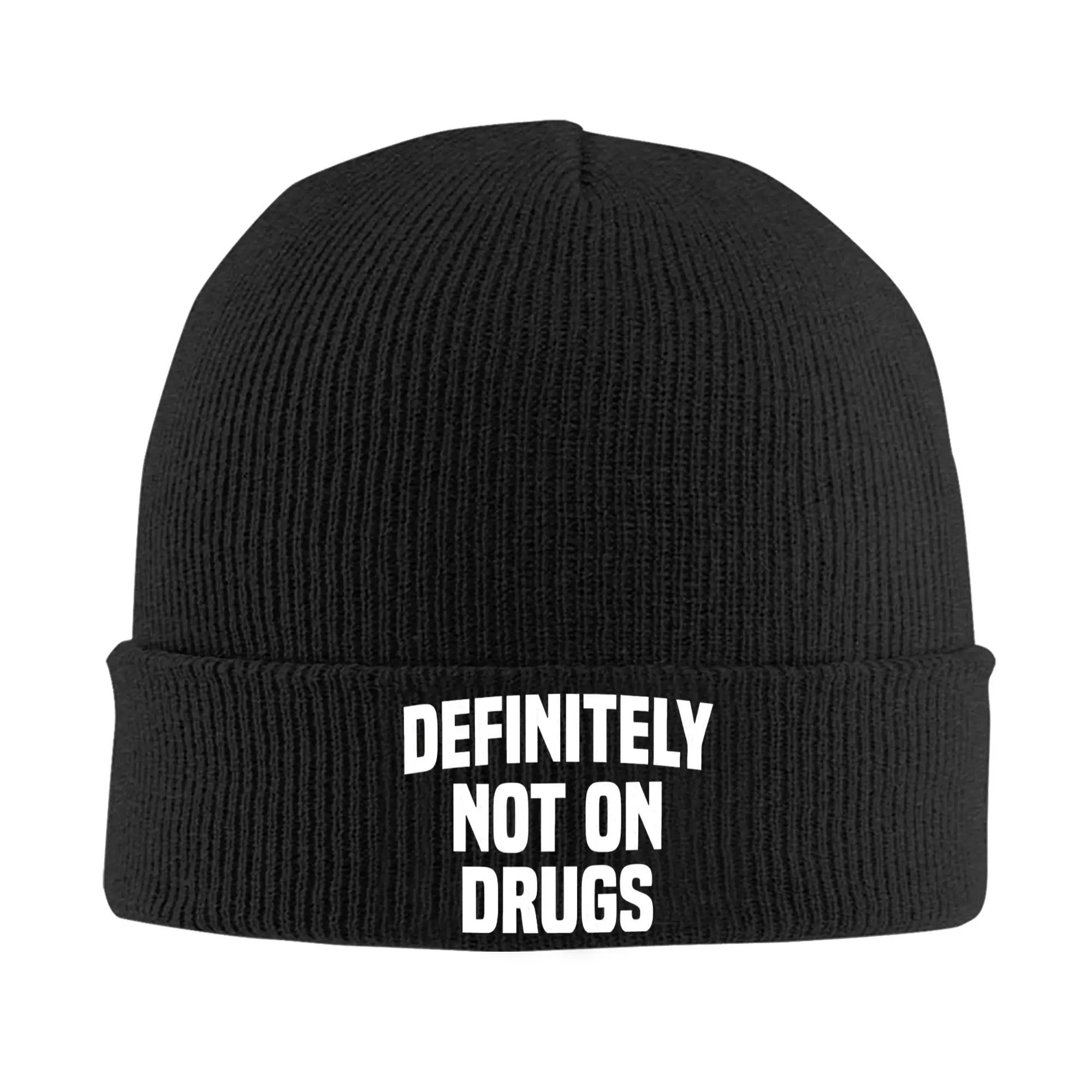 Definitely Not On Drugsed Active Beanie Hats  Bonnet Hats Men Women Trendy Kpop Knitted Hat Autumn Custom Elastic Caps