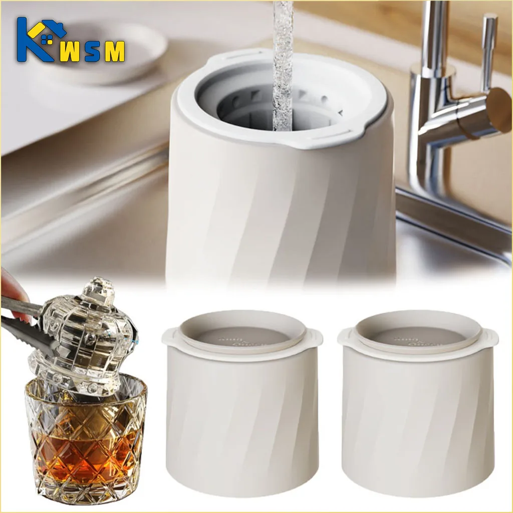 Crown Shape Ice Cube Tray Silicone Ice Mold for Whiskey Cocktails DIY Freezer Ice Maker Easy Release Reusable Bar Tool