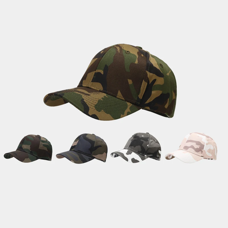 Woodland Camouflage Baseball Cap Adjustable Cotton Military Style Dad Hat Casual Outdoor Sun Hat for Men