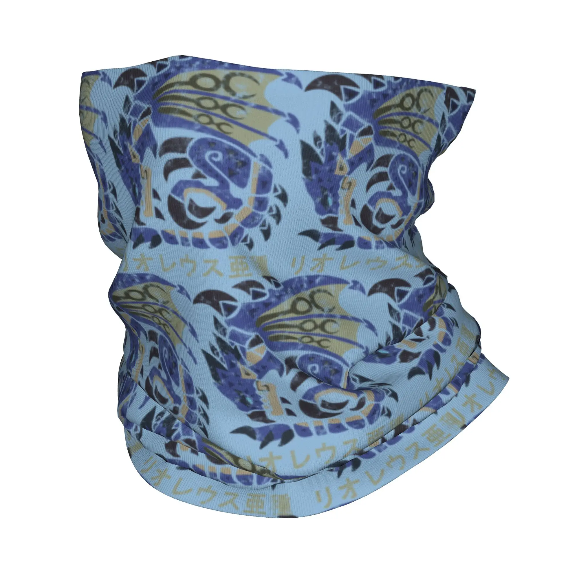 Monster Hunter World Azure Rathalos Kanji Icon Bandana Neck Gaiter Printed Wrap Scarf Cycling Scarf Running For Men Women Winter