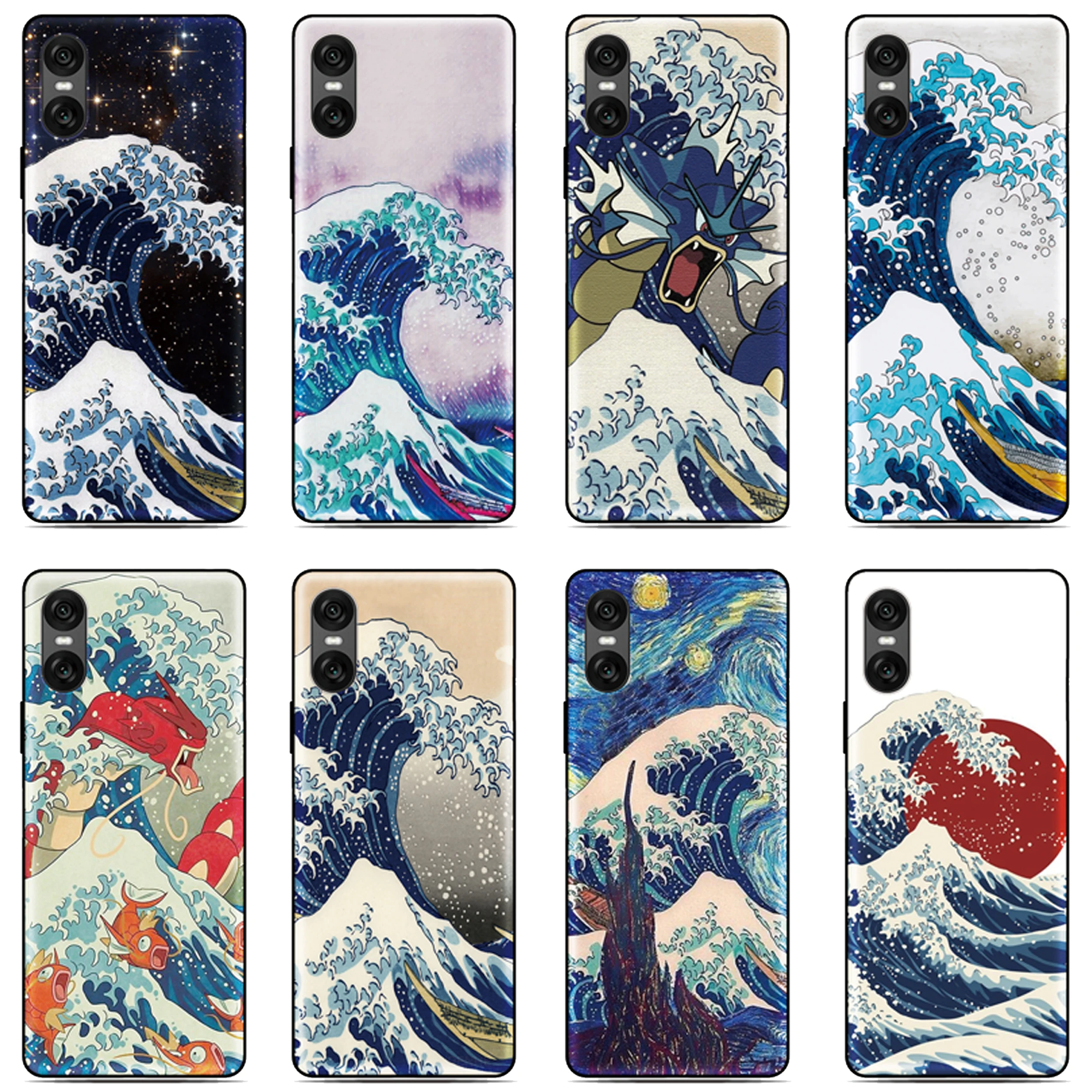 Funda de teléfono Wave Kanagawa para Oukitel C69 C3 C2 C68 C62 C61 C57s C57 C58 P1 C1 Pro C59 C53 C51 C50 C38 C36 C35 C21 WP50