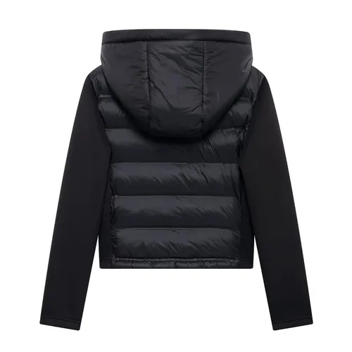 Imagen 2 del producto Otoño e Invierno nuevas mujeres ajustadas diseño de prensa empalme cálido con capucha chaqueta acolchada de algodón chaqueta tops femeninos