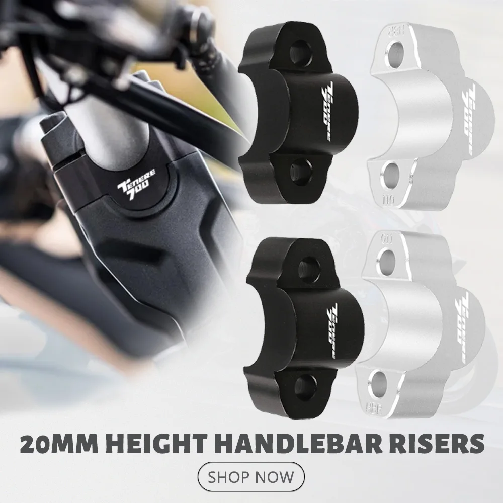 

Motorcycle Accessories For YAMAHA Tenere 700 Tenere700 T7 2019-2021 Handlebar Bar Riser Adapter Height Increase 20mm CNC Adapter