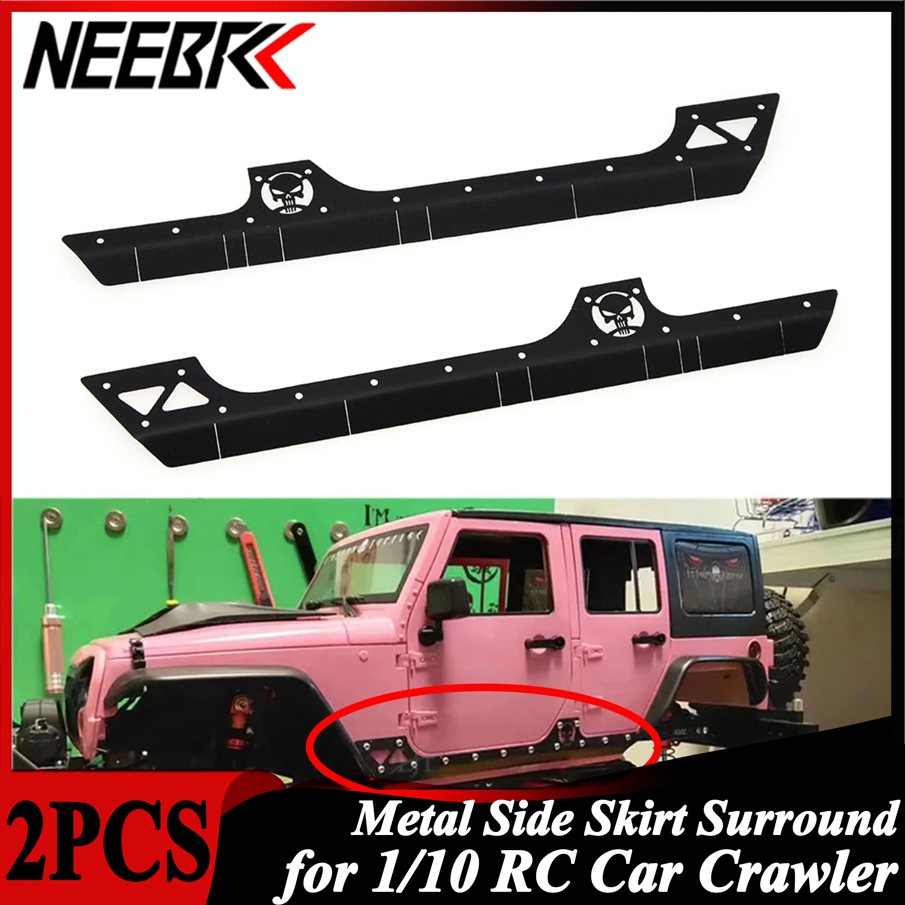 

2PCS Metal Side Skirt Surround Simulation for 1/10 RC Car Crawler Axial SCX10 90046 90047 Climbing 313 Wheelbase Upgrade Parts