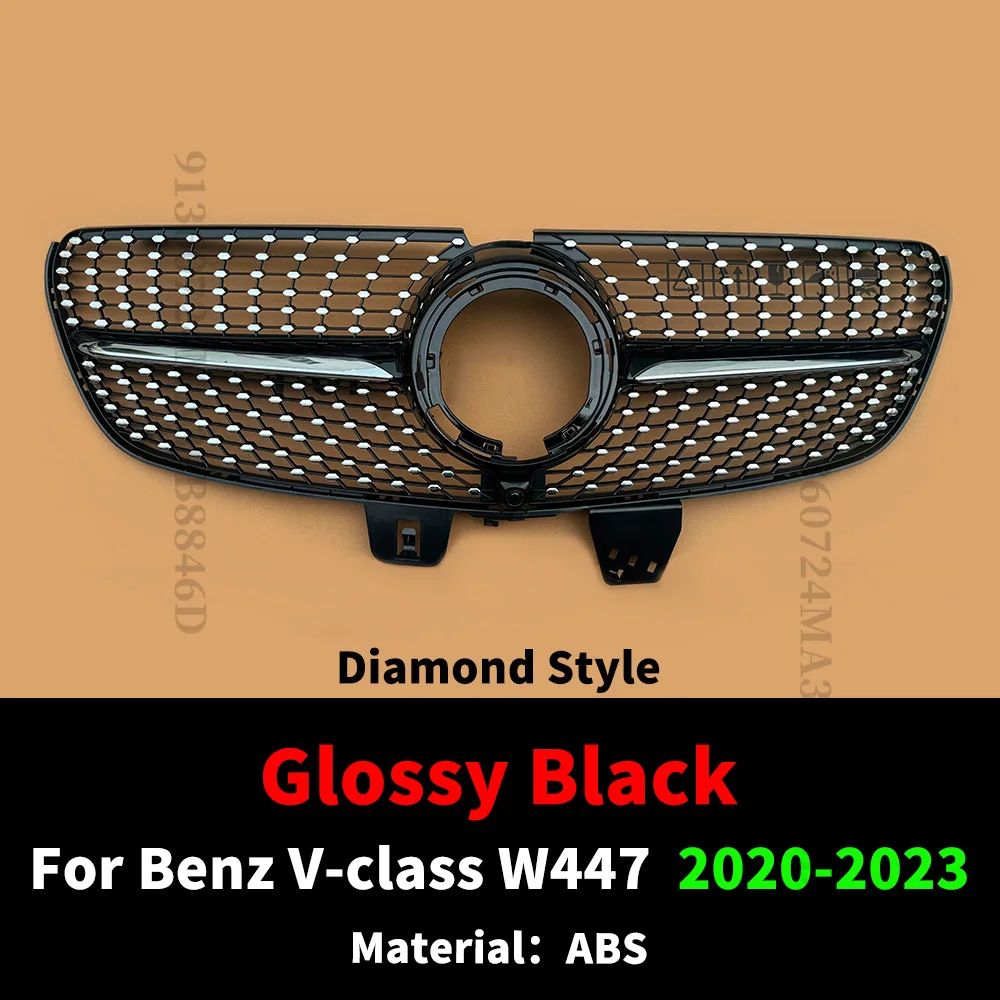 Voor Mercedes Benz Vito V W447 V250 V300 2015-2023, Diamond Style voorbumper grille, luchtinlaatgrille, exterieur styling