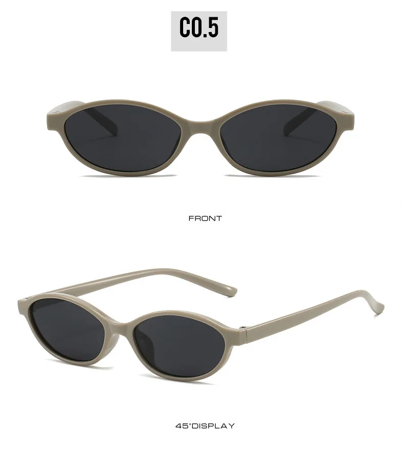 Retro Oval Frame Sunglasses Fashion Personalized Trendy Small Frame Sunglasses Punk Cat Eyes Sunshade Sun Protection Glasses