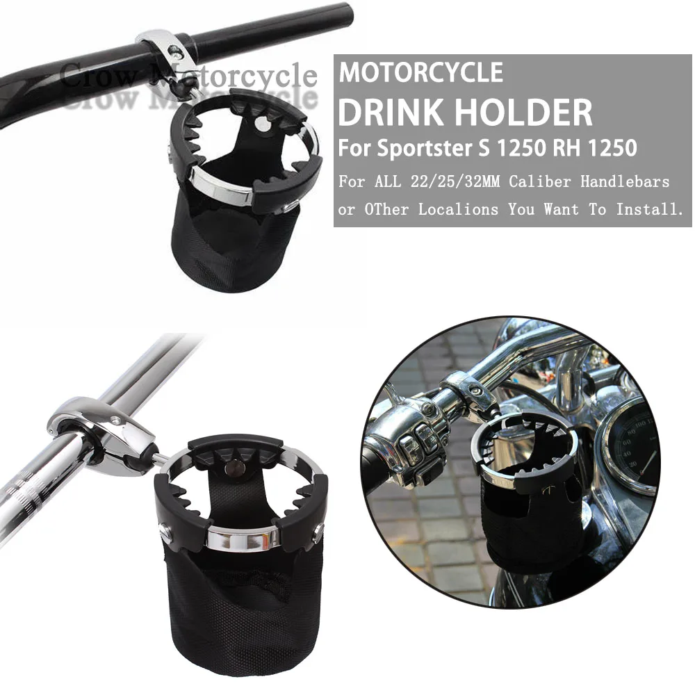 For Sportster S RH1250S RH 1250 2021 2022 New Motorcycle 22MM 25MM 32MM caliber roller handlebar Drink Cup Holder