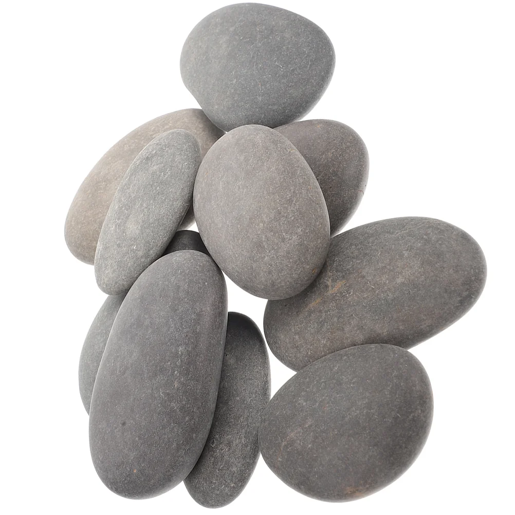 20 Pcs Polished Painting Stones Smooth Natural Beach Pebbles River Rocks For Crafts Flat Small Artificial Plants