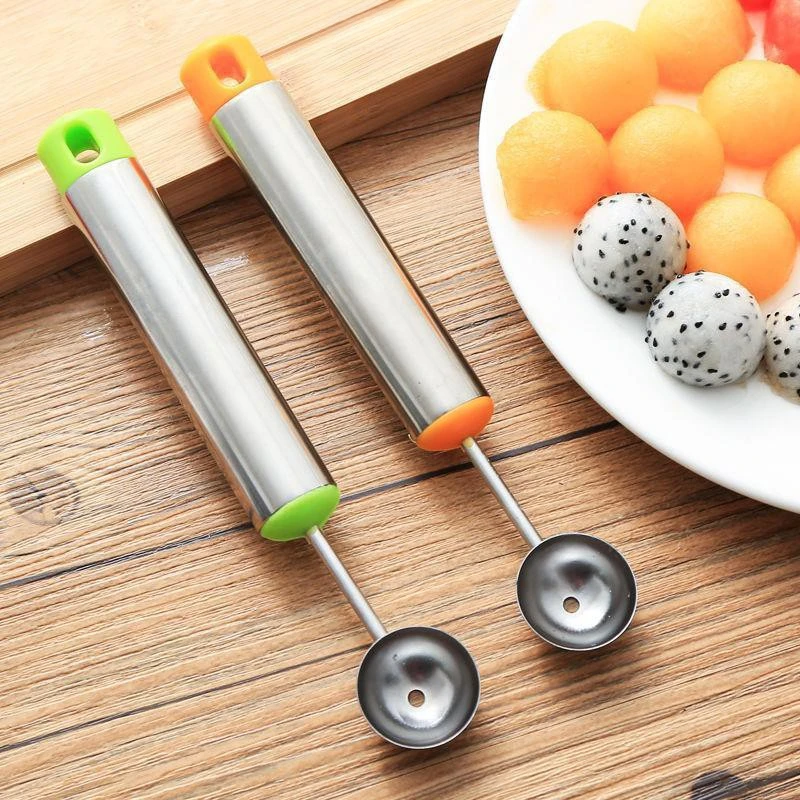 1pc Watermelon spoon, stainless steel digging ball cutter, fruit digging ball spoon, fruit digging flower spoon