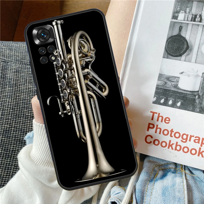 Piccolo Trumpet Brass Instruments Phone Case For Xiaomi Redmi Note 12 12S 12C 13C 10 10C 10A 9 9C 10S 11S 11 Pro Soft Cover