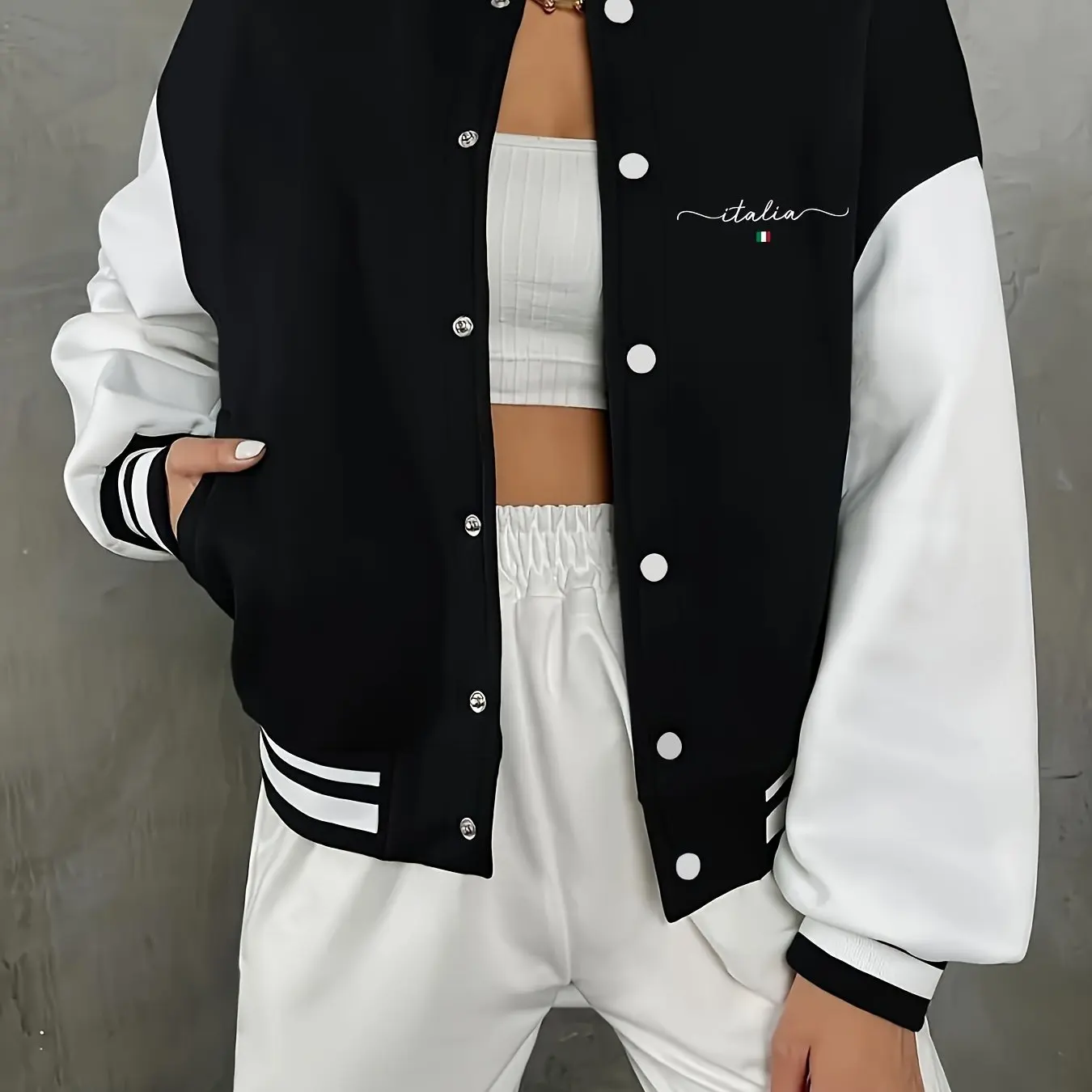 Damenjacke, Baseballweste, bequem, modisch und vielseitig, Herbst und Winter, lässig, warm, Baseball-Coll