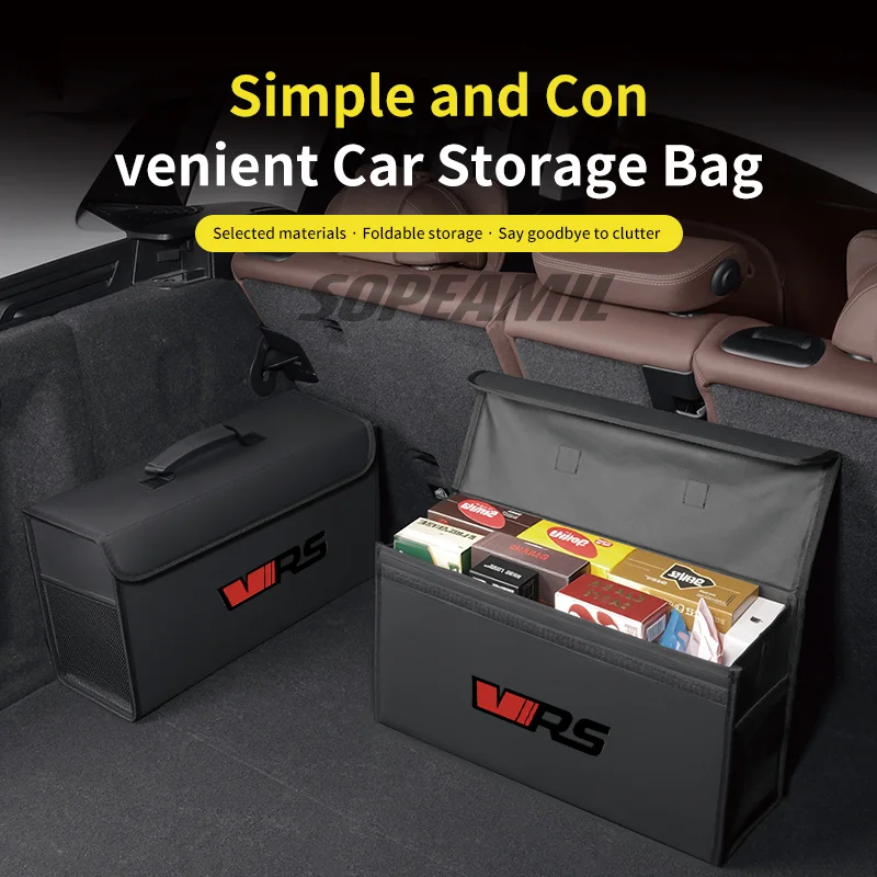 Caja de almacenamiento para coche, bolsa de almacenamiento plegable de gran capacidad, Skoda VRS Octavia Citigo Fabia Kamiq Karoq Kodiaq Rapid Scala Superb
