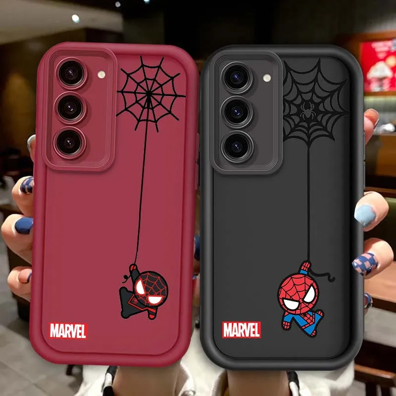 

Marvel SpiderMan Mini For Samsung Galaxy S25 S24 S23 S22 S21 S20 Ultra Plus FE 5G Eye Ladder Soft TPU Cover Phone Case