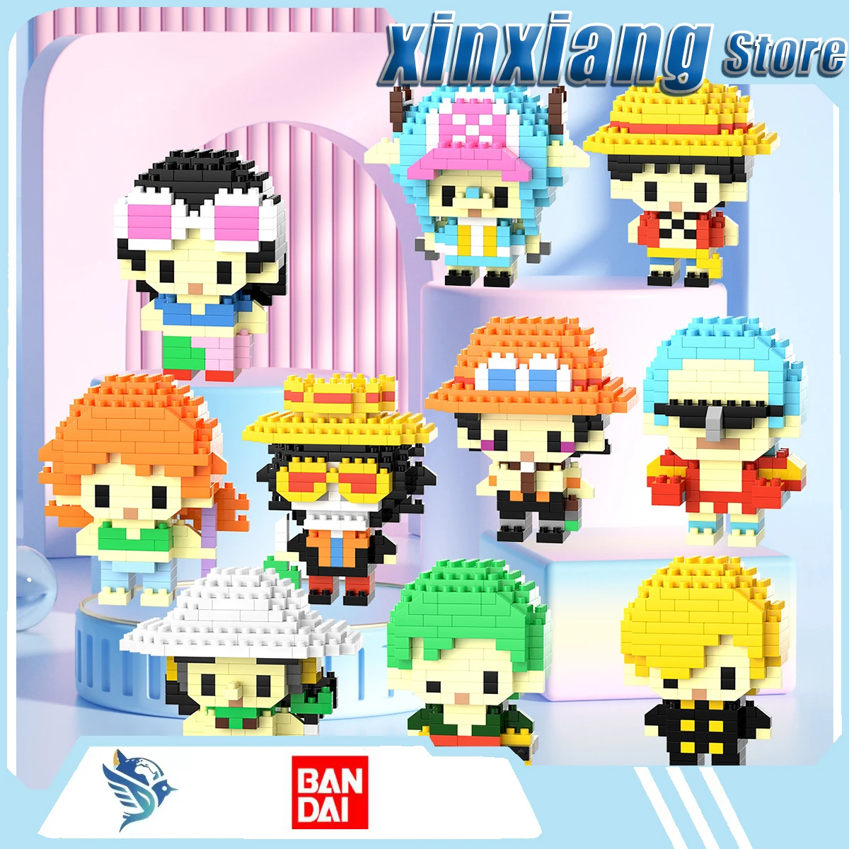 

Bandai One Piece Small particle assembling building blocks Toy boy and girl three-dimensional figurine gift Decorative items